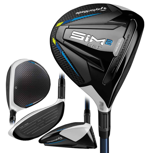 TaylorMade SiM 2 Max Steel Fairway Mens Right Hand Graphite Stiff 3 Wood, Black/Light Grey - Golf Gift