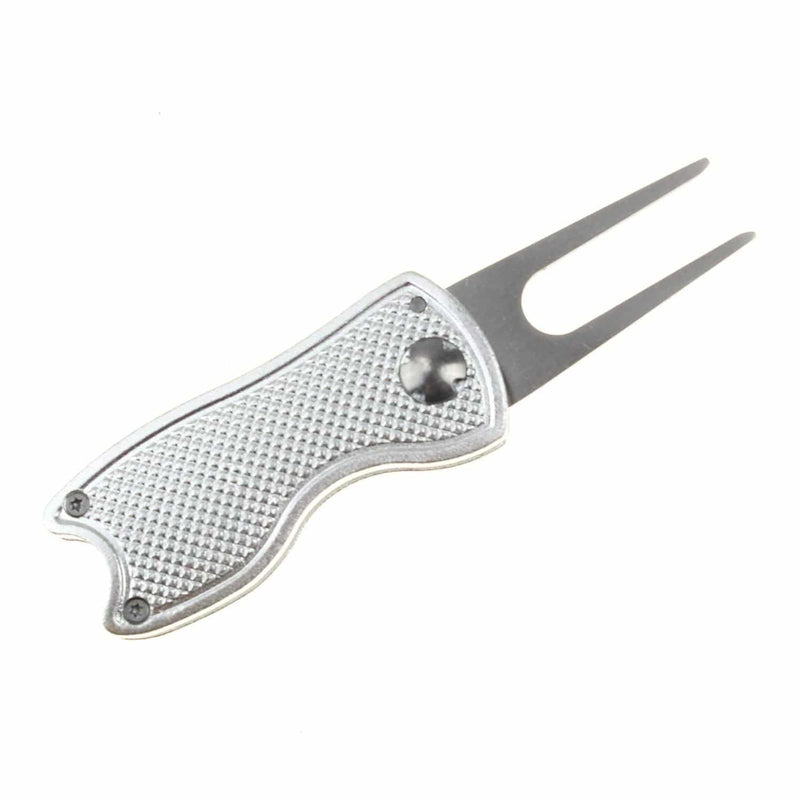 CRESTGOLF Switchblade Golf Divot Tool Golf Green Repair Pitch Fork(silver) - Golf Gift