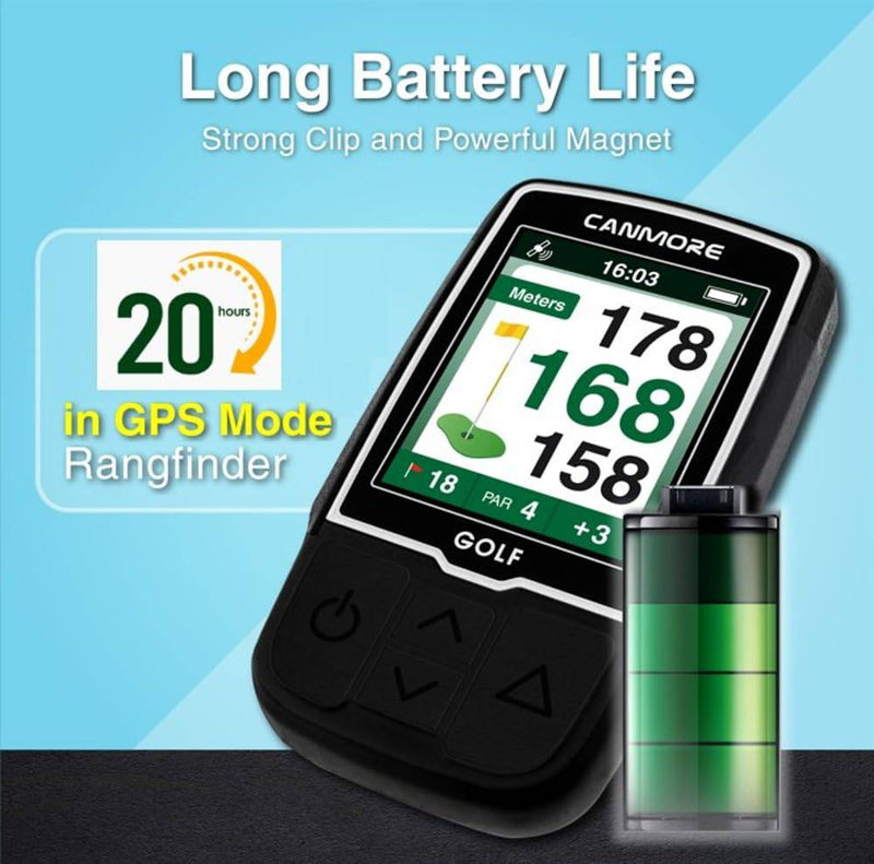 CANMORE HG200 PRO Handheld GPS Golf Device, 40,000+ Free Preloaded Worldwide Course, Upgraded IC Chip, USB Micro Charging Cable, Black - Golf Gift