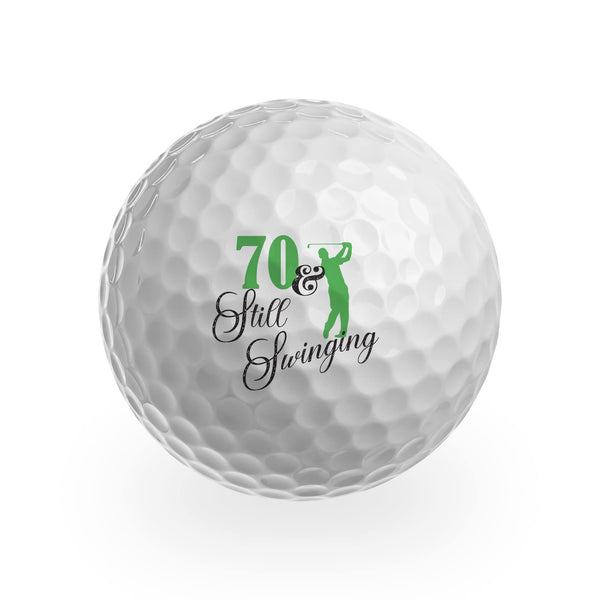 DV DESIGN 3 x Golf Balls - 70 & Still Swinging Seventy 70th Birthday Joke Funny Age Golfing Club Sport Husband Dad Brother Friend Men Gift #GB0028 - Golf Gift