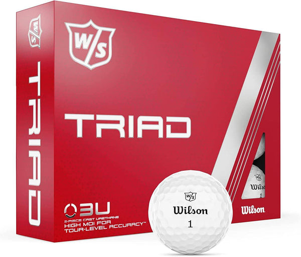 Wilson Staff Golf Balls, Triad, Three-Piece Golf Ball, 12 Balls, White - Golf Gift