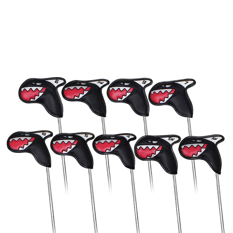 Scott Edawrd 9pcs Golf Iron Club Head Covers Set Three-layer Synthetic Leather PU Waterproof Headcovers with Number 4-9 A,S,P,X for All Irons Clubs - Golf Gift