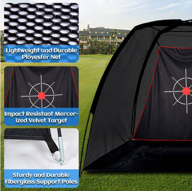 KAIDIDA Golf Practice Hitting Nets for Backyard Driving Indoor Use Heavy Duty Practice Golf Driving Nets for Backyard Premium Portable Golf Impact Nets Cages with Frame and Net for Men - Golf Gift