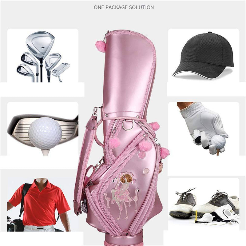 QZH Golf bag Adult Golf Accessories Pink Golf Bag Women's Golf Bag Bucket Bag Adult Golf Accessories Sport Riding Hybrid Lightweight golf bag (Pink,One size) - Golf Gift