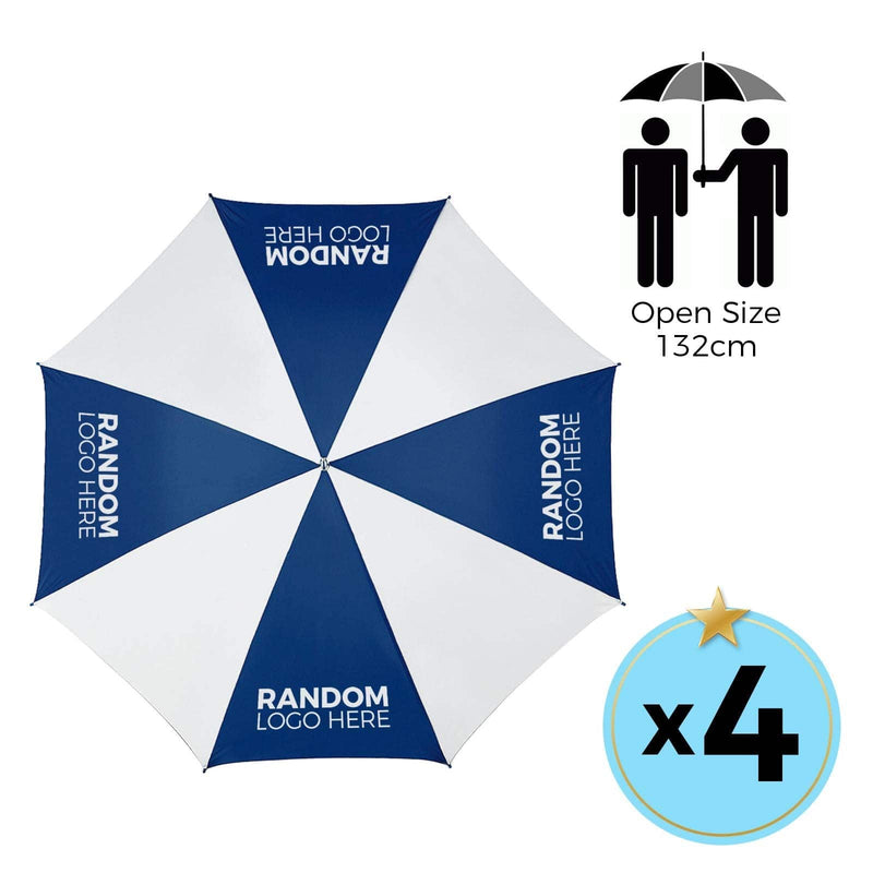 Oakthrift 4 Pack Golf Umbrellas | Premium 60 Inch Large Storm Proof With Random Logo - Golf Gift