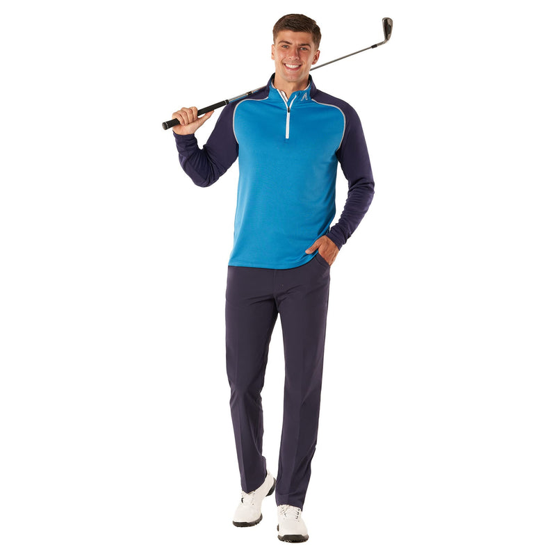 Royal & Awesome Blue and Navy Mens Golf Jumpers, Golf 1/4 Zip Top Men, Golf Jumpers for Men, Quarter Zip Jumper Men, Golf Tops for Men - Golf Gift