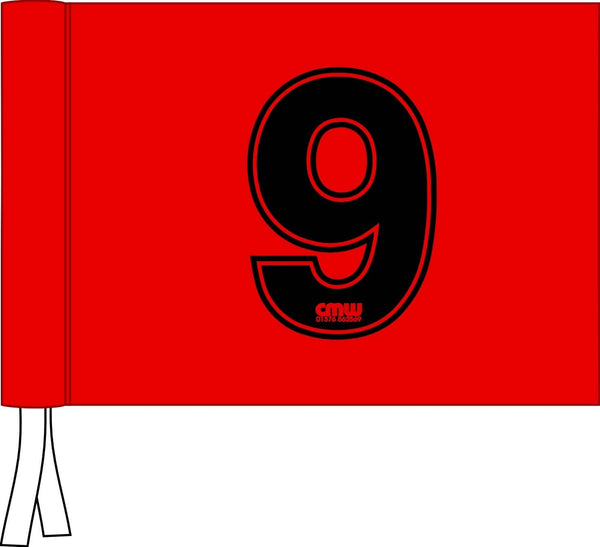 CMW Golf Flags - set of 9 - Numbered 10-18 - RED - Golf Gift