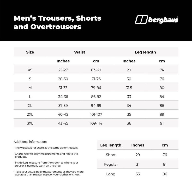 Berghaus Men's Deluge Waterproof Breathable Overtrousers | Durable | Comfortable Rain Pants, Black, L Regular (31 Inches) - Golf Gift