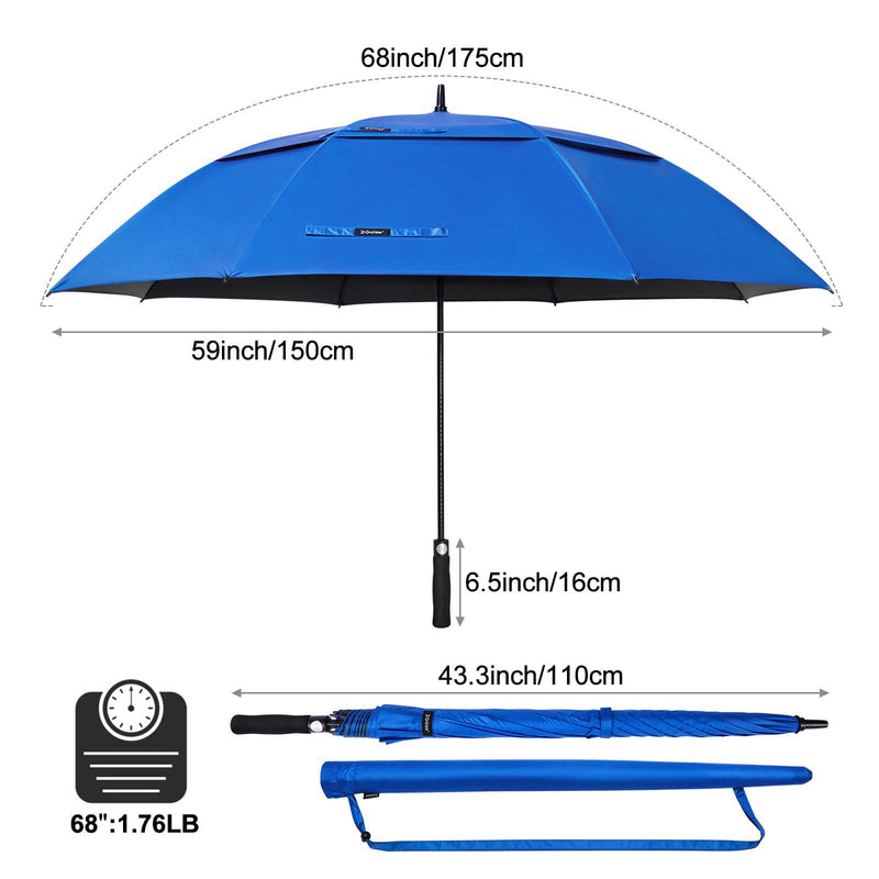 G4Free 54/62/68/72/80 Inch UV Protection Golf Umbrella Auto Open Vented Double Canopy Extra Large Windproof Umbrella Oversize Sun Umbrellas - Golf Gift