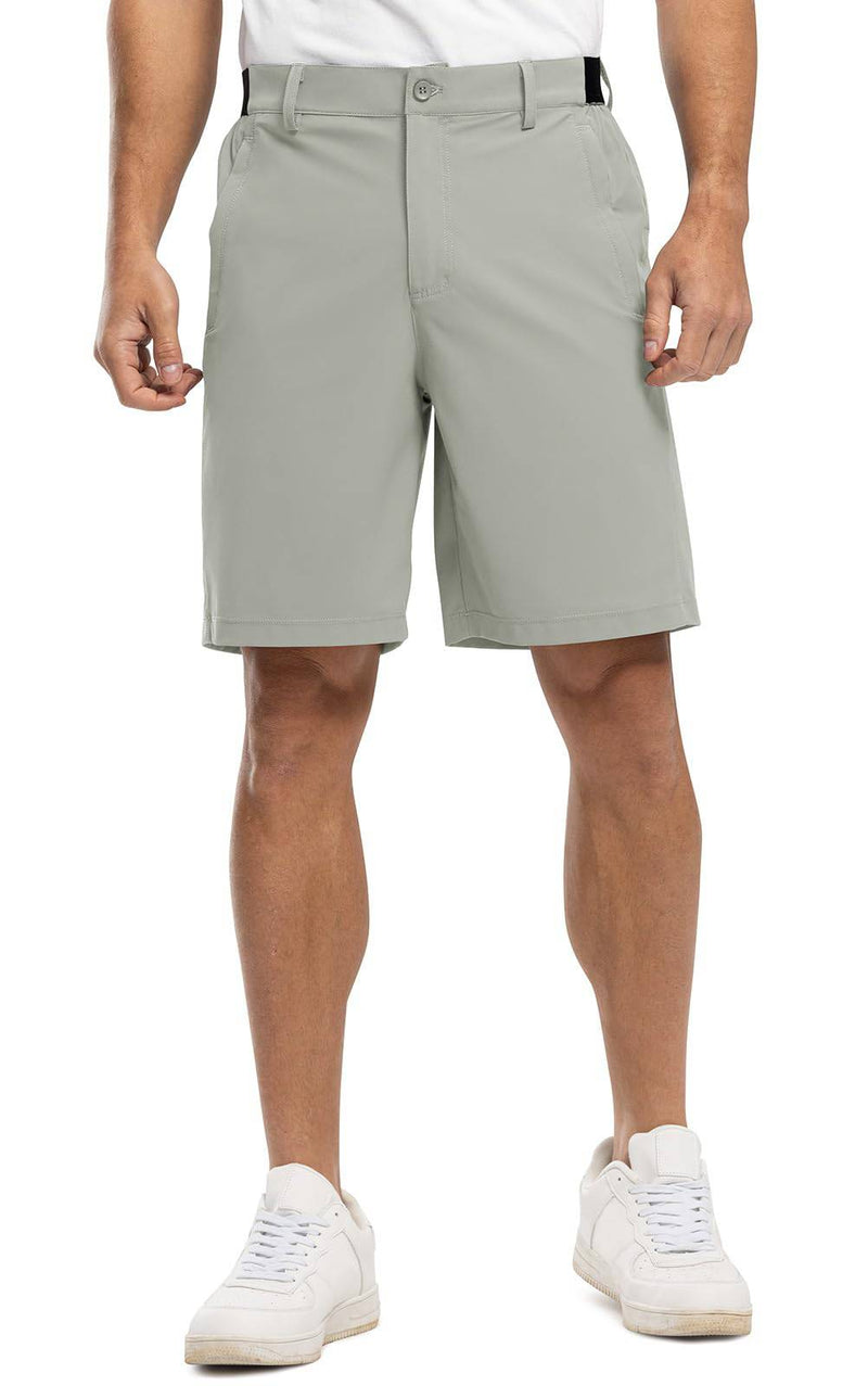 Rdruko Men's Golf Shorts Stretch Dry Fit 9" Lightweight Casual Dress Athletic Shorts with Pockets, Light Gray, 38 - Golf Gift