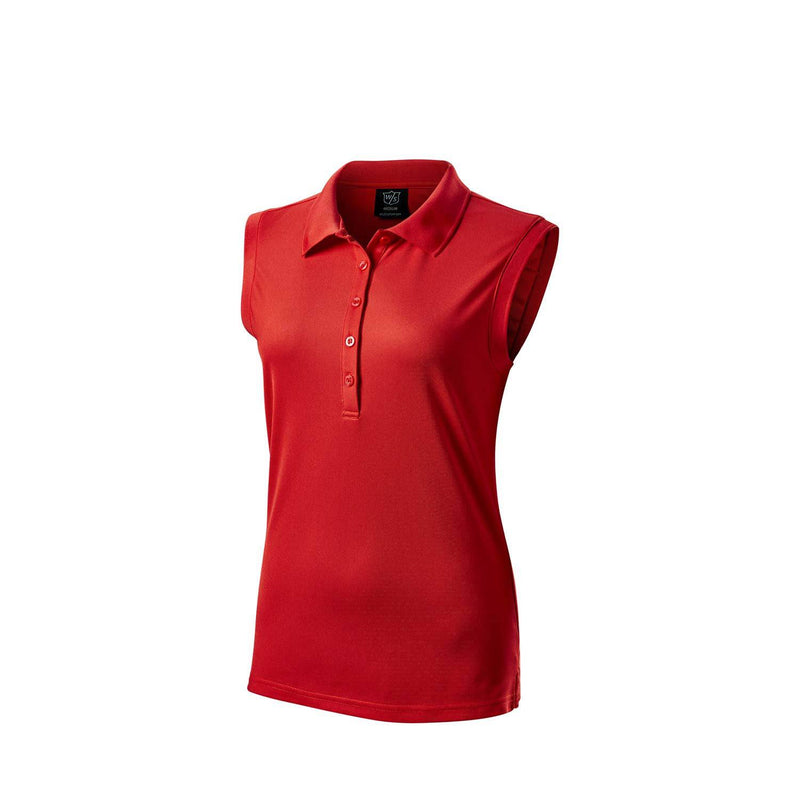 Wilson Staff Ladies' Golf Polo Shirt, Sleeveless, WILSON STAFF SLEEVELESS POLO, Polyester, Red, Size L, WGA700742LG - Golf Gift