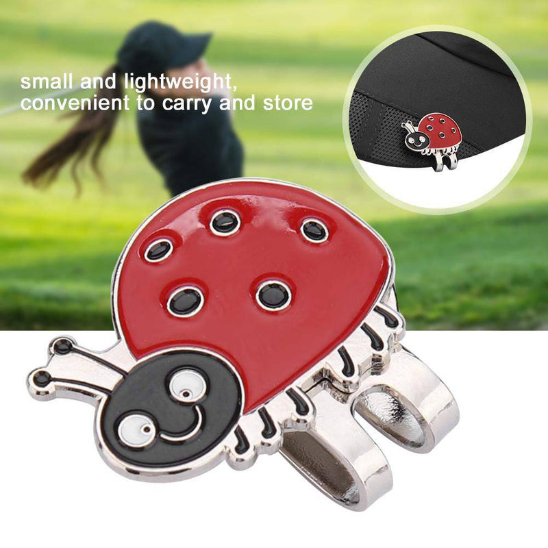 Dwawoo Golf Hat Clip, Animals & Insects Pattern Golf Ball Marker Stainless Steel Golf Cap Clamp(Ladybug) - Golf Gift