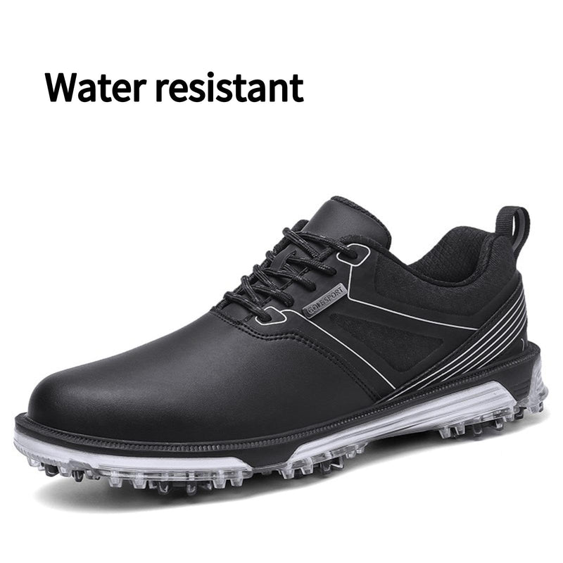 KESCOO Waterproof Golf Shoes Men Professional Spiked Golf Footwear Lightweight Outdoor Comfortable Golf Training Sneakers, Black 45 - Golf Gift