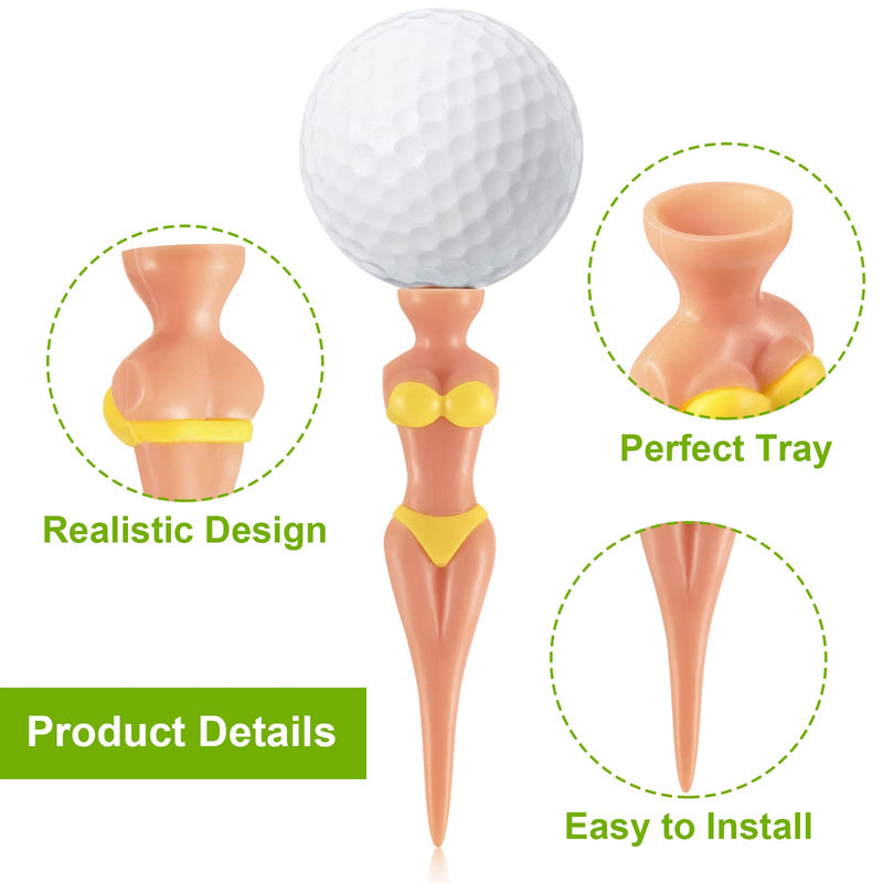 SKYLETY Funny Golf Tees Lady Bikini Girl Golf Tees, 76 mm/ 3 Inch Plastic Pin up Golf Tees, Home Women Golf Tees for Golf Training Accessories Uncle Father Present Men Gift Bachelor Party (5) - Golf Gift