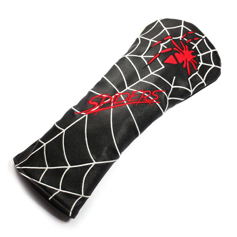 Spider Golf Club Head Covers for Driver Cover Fairway Cover Hybrid Cover PU Leather Headcover (Black Driver Cover) - Golf Gift