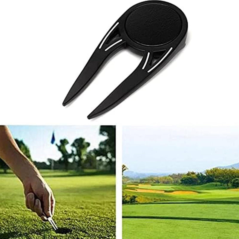 CVNRCLP Golf Double Prong Divot Tool & Pitch Mark Repair Tool - Detachable Magnetic Putting Aid with Golf Ball Marker & Bottle Opener - Perfect Accessory for Golfers - Golf Gift