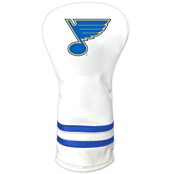 Team Golf NHL St Louis Blues White Vintage Driver Head Cover White Vintage Driver Golf Club Headcover, Form Fitting Design, Retro Design - Golf Gift