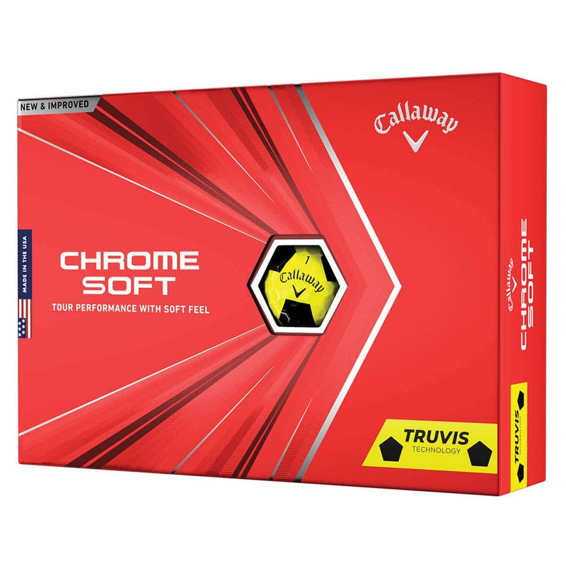 Callaway Golf Chrome Soft Golf Balls 2020, Truvis Yellow/Black - Golf Gift