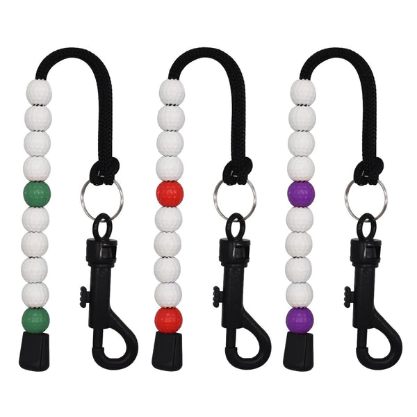 Qianxihu 3Pcs Golf Bead Counter Stroke Bead Counters Golf Shot Counter Bracelets Durable Light Weight Golf Beads Count for Outdoor Sport - Golf Gift