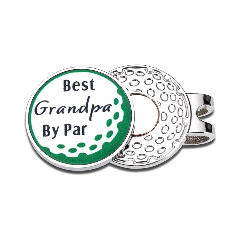 Golf Ball Marker for Grandpa Gold Gifts for Men Fathers Day Dad Gifts for Grandpa Best Grandpa By Par Golf Ball Magnetic Hat Clip Golf Accessories Gifts for Golfers Grandpa Retirement Golf Gifts Men - Golf Gift