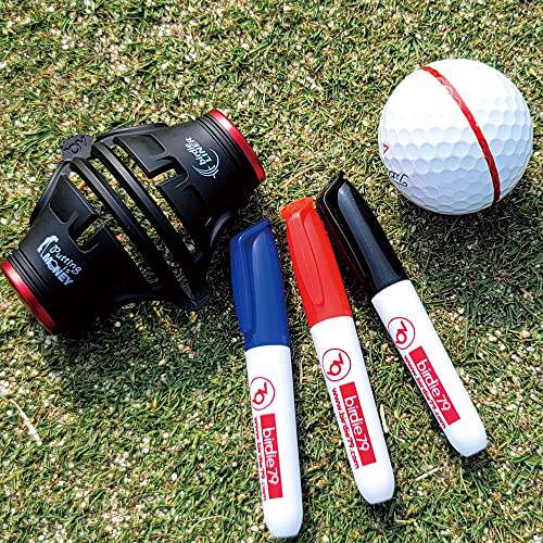 BIRDIE79 Premium Quality360-Degree Birdie Liner Drawing Alignment Tool Kit- 360-Degree Triple 3-Line Golf Ball Marker Stencil with Gift Box Including 3 Color Marker Pens-Patent Pending. - Golf Gift