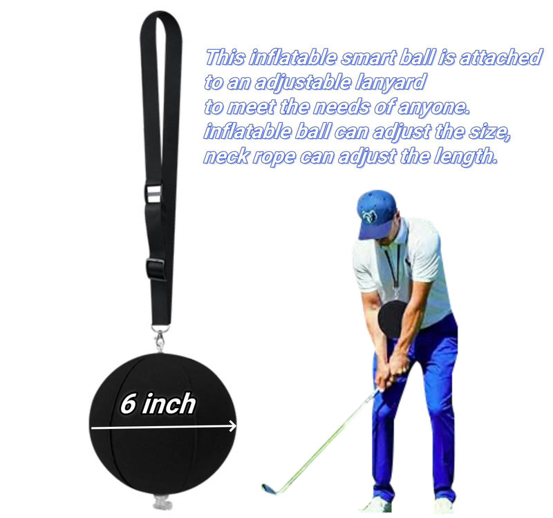 Golf Smart Ball Golf Impact Ball Golf Swing Trainer Aid Smart Assist Practice Ball Teaching Posture Correction Training Aids Adjustable Intelligent Arm Motion Guide, Golf Gifts for Men, Black (1 Pcs) - Golf Gift