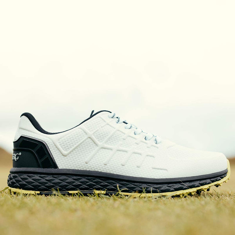 Stromberg - Razor - Mens Spikeless Waterproof Golf Shoes - Comfortable Memory Foam - Mens Sports Trainer - White - 9 - Golf Gift