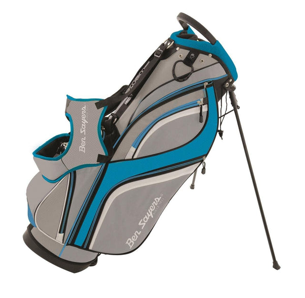 Ben Sayers Unisex's Dlx Stand Bag, Grey/Turquoise, 8.5-Inch - Golf Gift