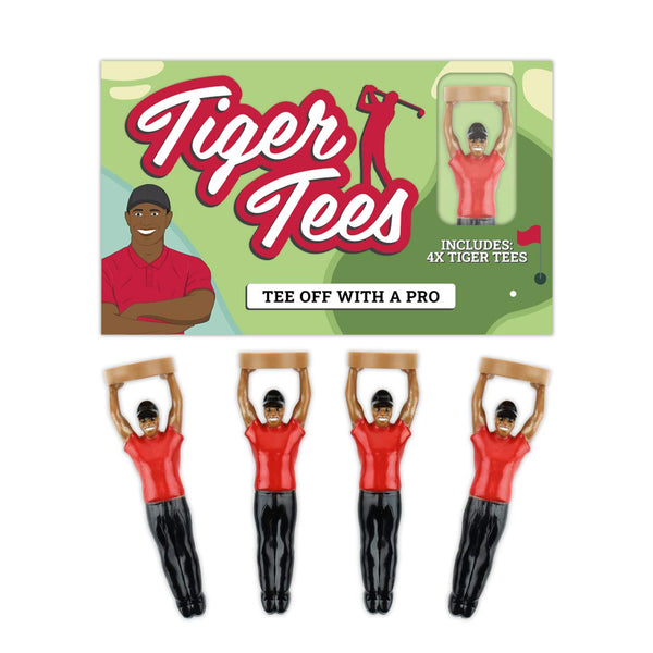 Gift Republic Unisex 4-pack Tiger Golf Tees 4 Pack, Multi-coloured, One Size UK - Golf Gift