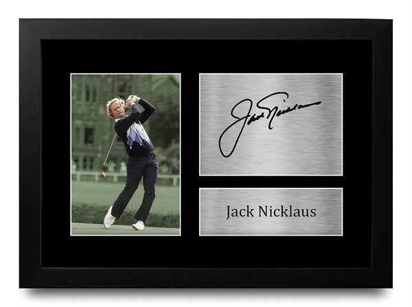 HWC Trading FR Jack Nicklaus Gift Signed FRAMED A4 Printed Autograph Golf Gifts Photo Display - Golf Gift