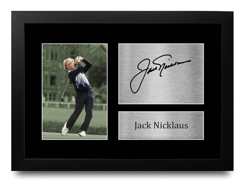 HWC Trading FR Jack Nicklaus Gift Signed FRAMED A4 Printed Autograph Golf Gifts Photo Display - Golf Gift