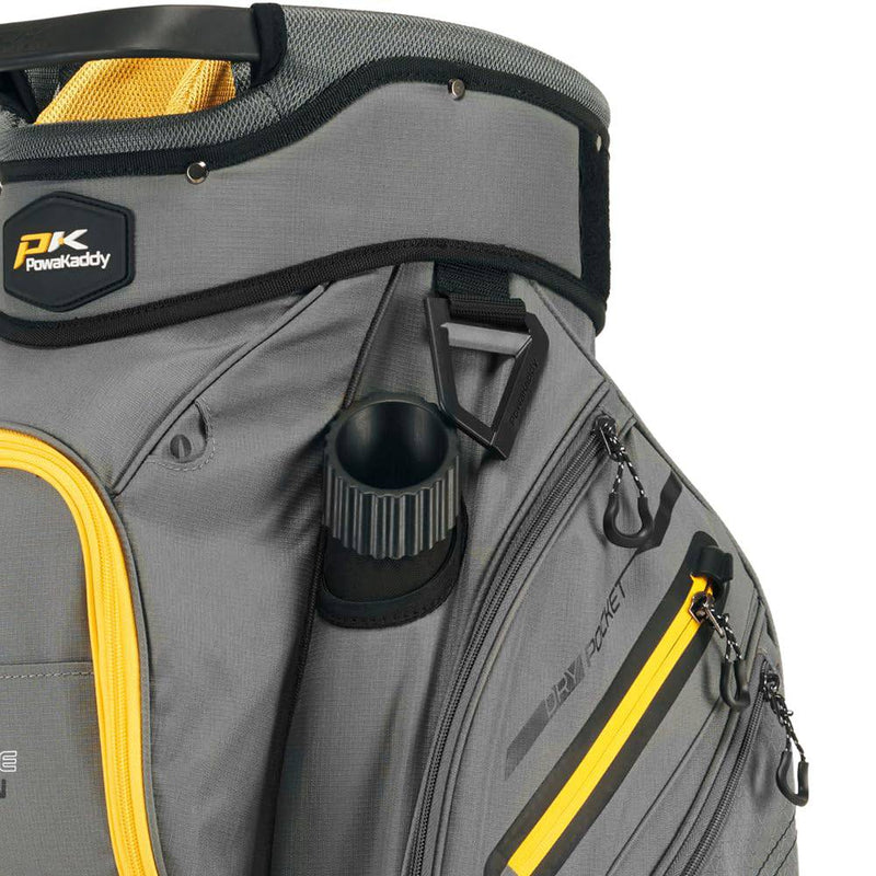 PowaKaddy DLX LITE GOLF CART BAG - GUN METAL/YELLOW - Golf Gift