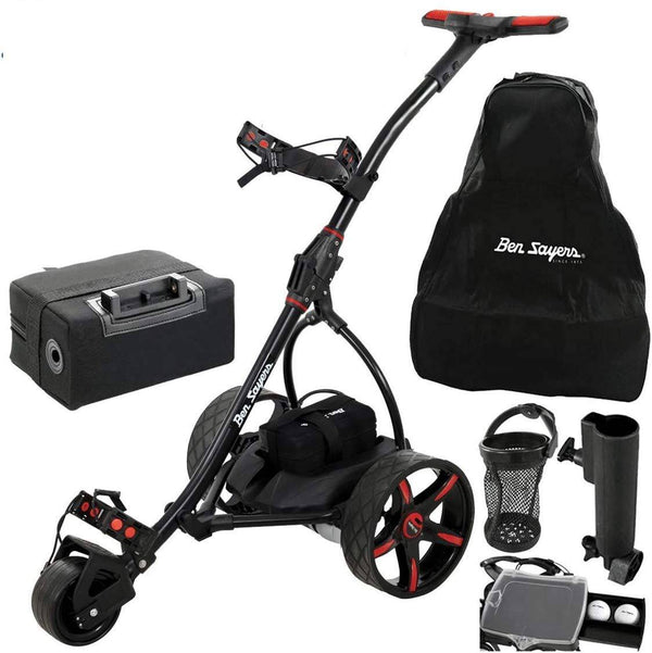 Lithium Ben Sayers Electric Golf Trolley, Trolley Bag Cover + over £100 Free Accessories - Golf Gift