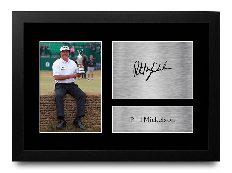 HWC Trading FR A4 Phil Mickelson Gifts Printed Signed Autograph Picture for Golf Memorabilia Fans - A4 Framed - Golf Gift