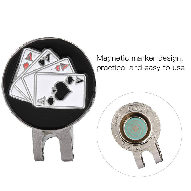 Golf Hat Clip, Poker Shape Metal Golf Mini Magnetic Ball Marker Golfer Hat Visor Clip Accessory - Golf Gift