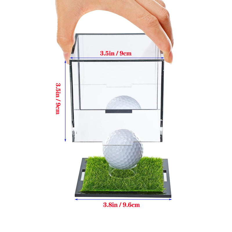 2 Pack Acrylic Golf Ball Case for Display, UV Protected Golf Ball Display Cube, Display Holder for Autographed Baseball, Tennis Ball, Golf Ball, Billiard Ball, Memorabilia Display Cases - Golf Gift