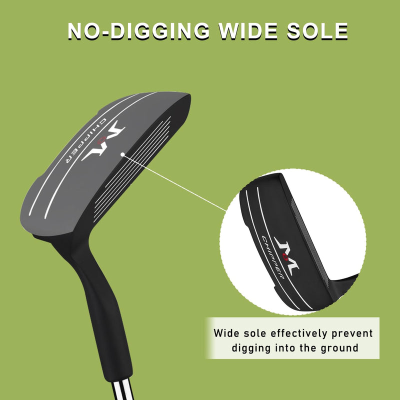 MAZEL Chipper Club Pitching Wedge for Men & Women,36/45 Degree - Save Stroke from Short Game,Right Hand (Black, 36 Degree) - Golf Gift