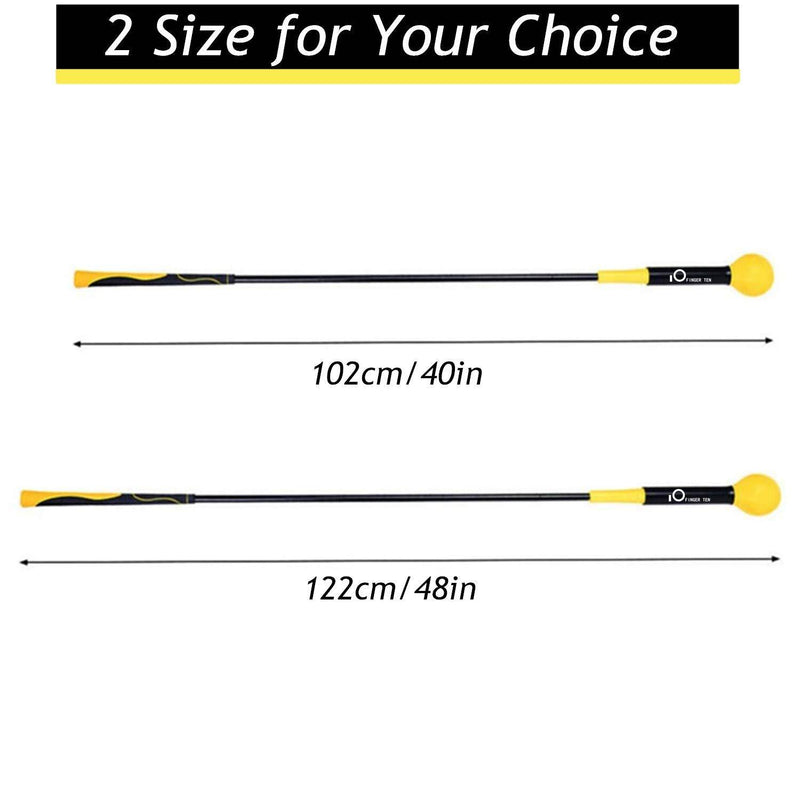 Golf Swing Trainer Aid Correction for Strength Grip with Swing Trainer Armband 48 Inch in Yellow, Golf Warm-Up Stick for Men Women Indoor Outdoor Tempo Flexibility Perfect for Swing (40 Inch) - Golf Gift