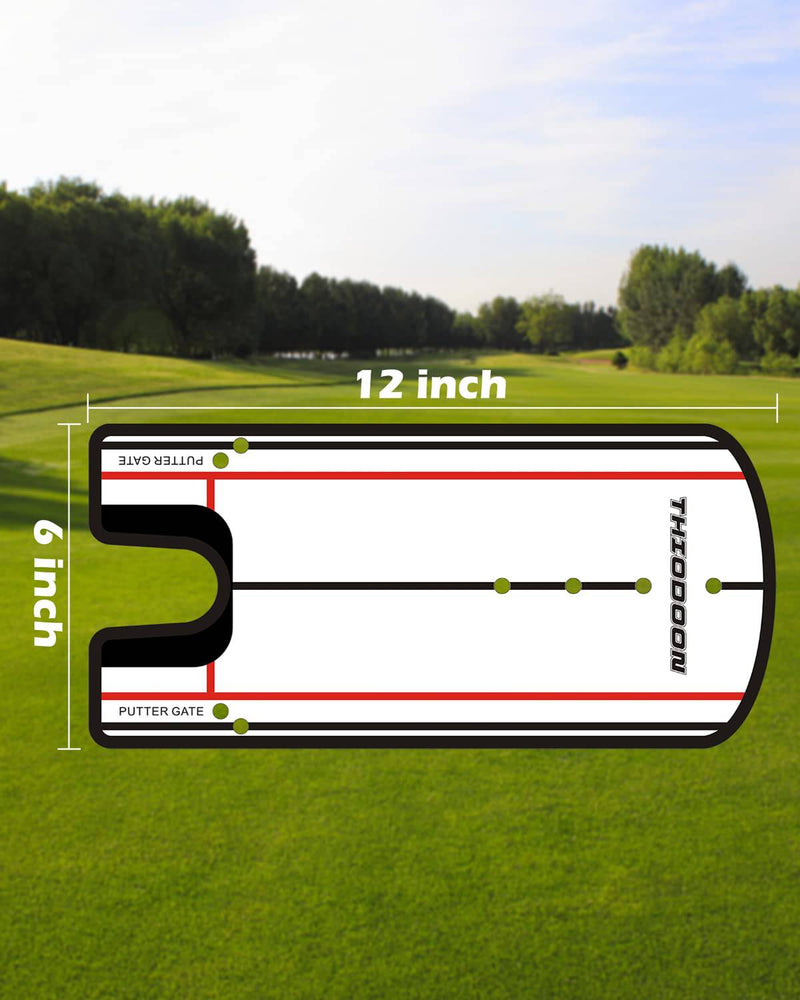 THIODOON Golf Putting Mirror with Golf Putter Line Putting Alignment Mirror Putting Aid for Golf Puttout Practice for Beginners 30 x 15 CM - Golf Gift