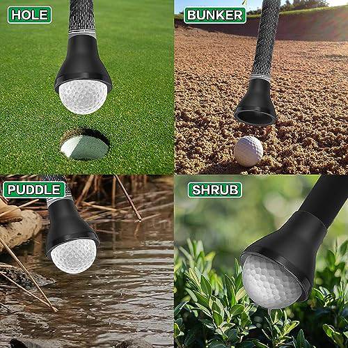 FINGER TEN Golf Ball Retriever Suction Cup Picker Grip Pick Up Tool Value 4 Pack, Golf Ball Retriever Sucker Grabber Back Saver Put On Putter Grip for Golfers (4 Pack Rubber Golf Ball Suction Cup) - Golf Gift