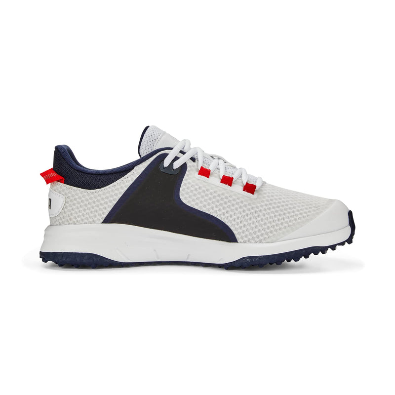 Puma Golf Men's Fusion Grip Extra Wide Golf Shoe, Puma White-Puma Silver-Puma Navy, Wide - Golf Gift