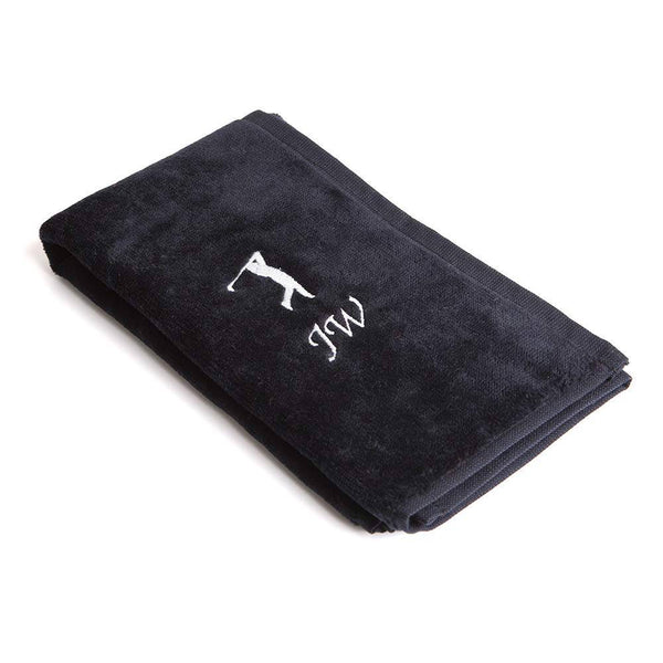 Personalised Golf Towel Black - Any Name Golf Towel Embroidered - Golf Gift