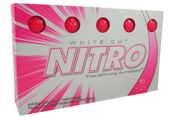 Nitro Women's White Out Golf Balls (Pack of 15) - Pink - Golf Gift