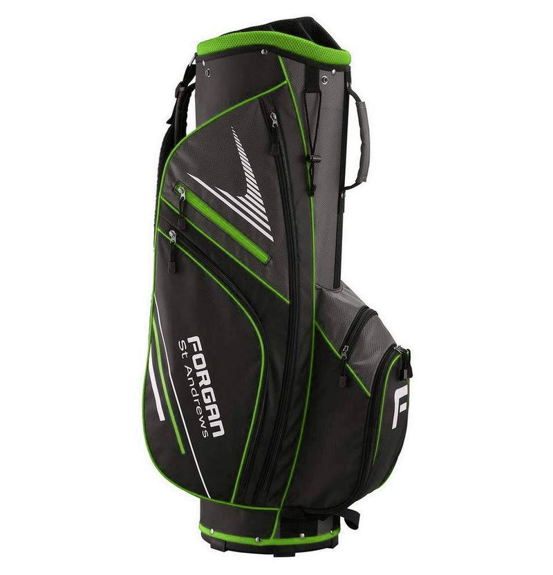 Forgan of St Andrews Super Lightweight Golf Trolley Bag w/ 14 Club Dividers Green - Golf Gift