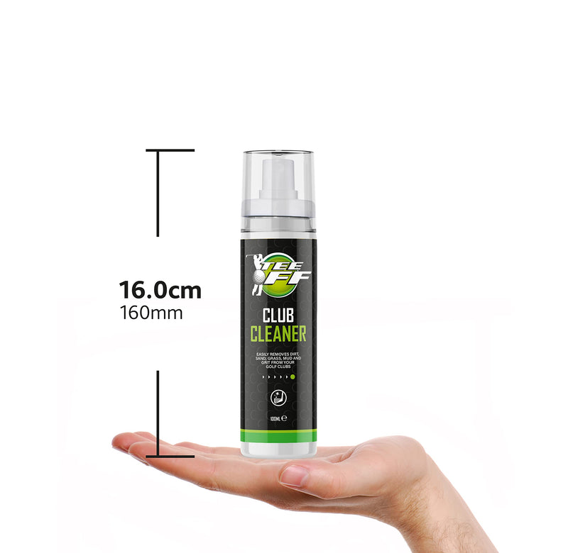 Tee Off Golf Club Cleaner | Use on Irons, Woods, Putters, Grips, Balls, Shoes and Bags, 100ml - Golf Gift