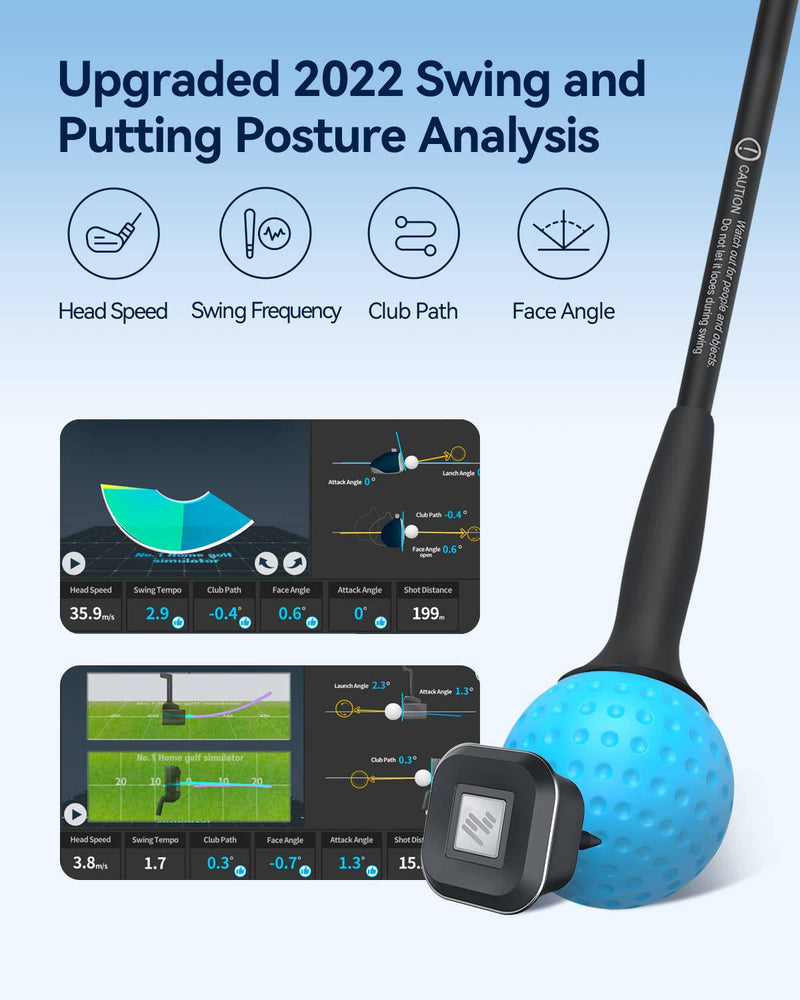 PHIGOLF Smart Home Golf Simulator – Swing Stick Trainer & Analyzer – Mobile Golf Game Featuring WGT & E6 Connect Apps and Software (iOS & Android Compatible) - Golf Gift