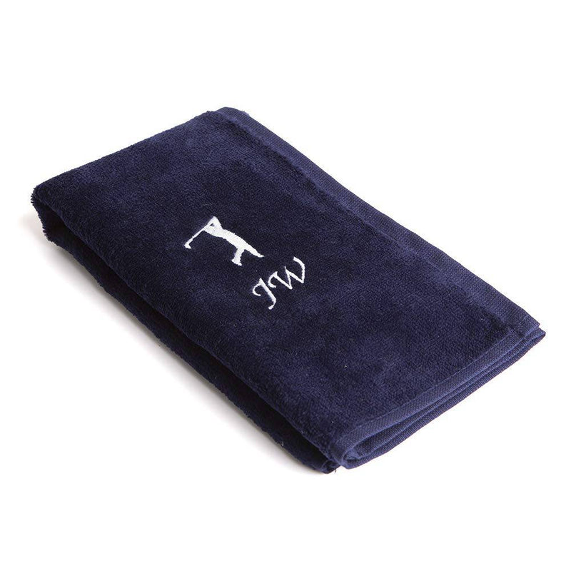 Personalised Golf Towel Navy Blue - Luxury Tri-Fold Any Name Towel Embroidered - Golf Gift