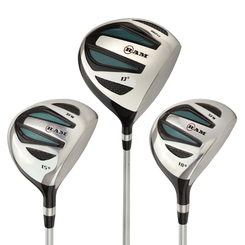 Ram Golf EZ3 Ladies Graphite Wood Set - Driver, 3 & 5 Wood - Headcovers Included - Golf Gift