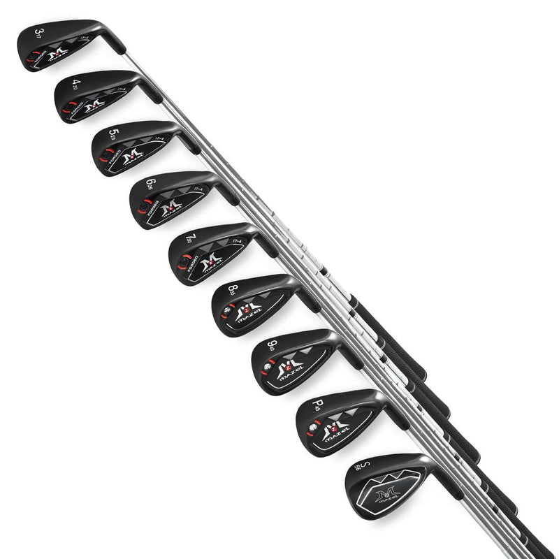 MAZEL Golf Iron 3,4, 5, 6, 7, 8, 9, Picthing Wedge,Sand Wedge,Golf Iron Club Set of 9, Steel Shaft for Right Handed Golfers - Golf Gift