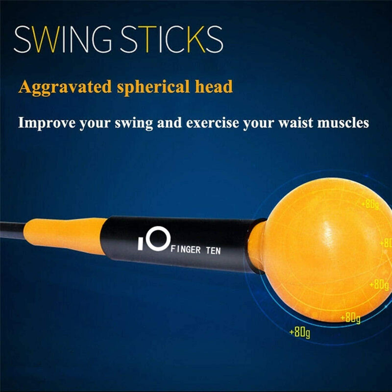 Golf Swing Trainer Aid Correction for Strength Grip with Swing Trainer Armband 48 Inch in Yellow, Golf Warm-Up Stick for Men Women Indoor Outdoor Tempo Flexibility Perfect for Swing (40 Inch) - Golf Gift